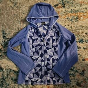 The North Face Girl's Blue‎ Patterned Fleece Zip Up